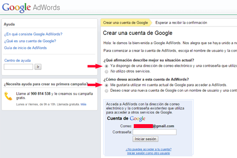 adwords inicio de sesion