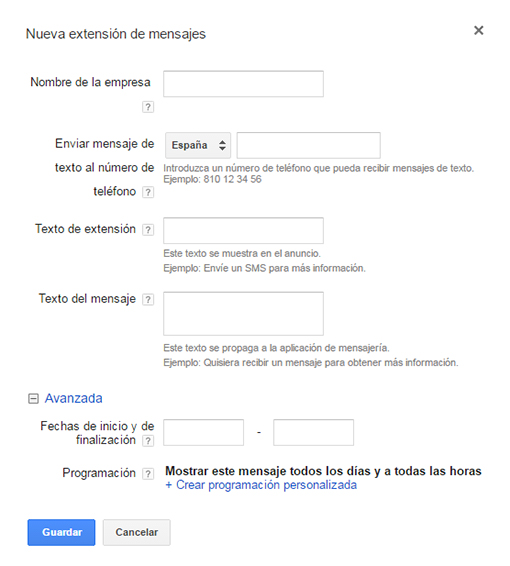 extension mensaje 1
