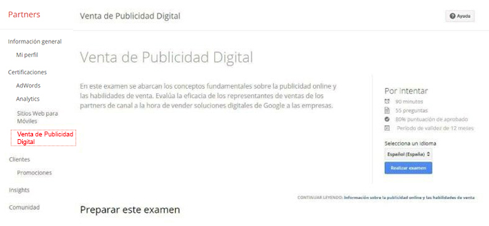 venta publicidad digital -certificacion