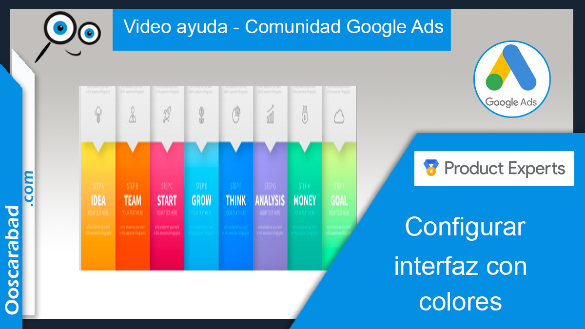 Configurar interfaz de google ads con colores
